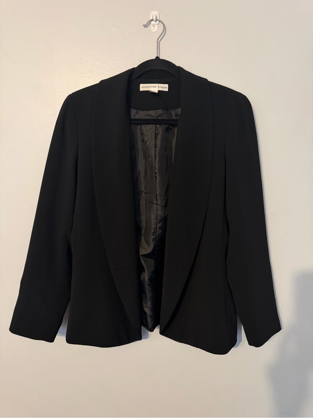 Josephine Chaus Black Open-Front Shawl Collar Blazer